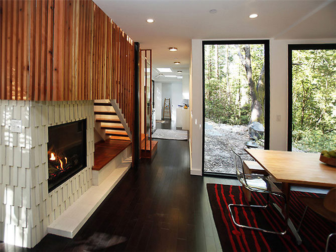 shipping container house stairwell