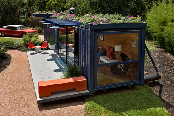 blue container interior