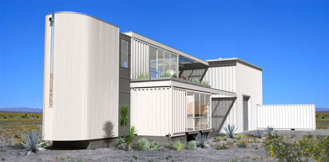 shipping container house white exterior