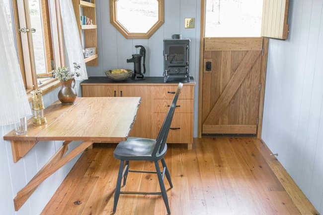 interior of wooden home