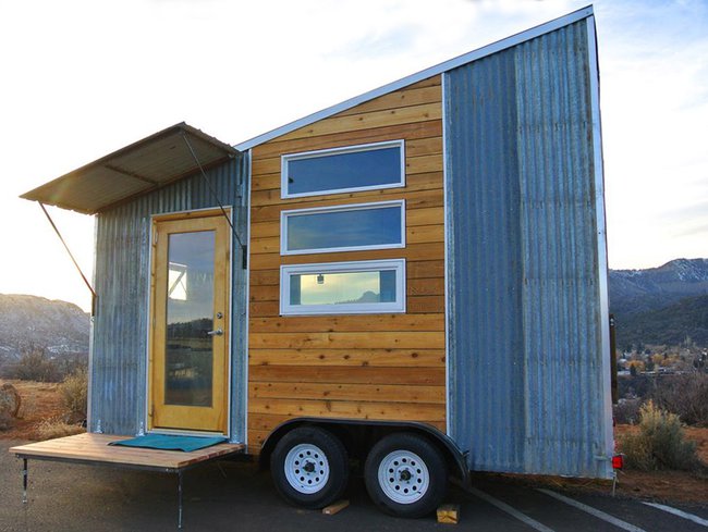 front of tiny home