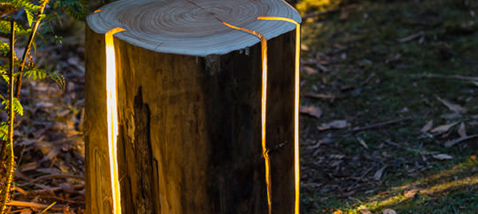 Cracked Log Lamps - Garden Ideas for Summer