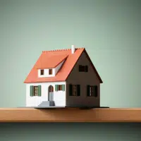 house on the green background