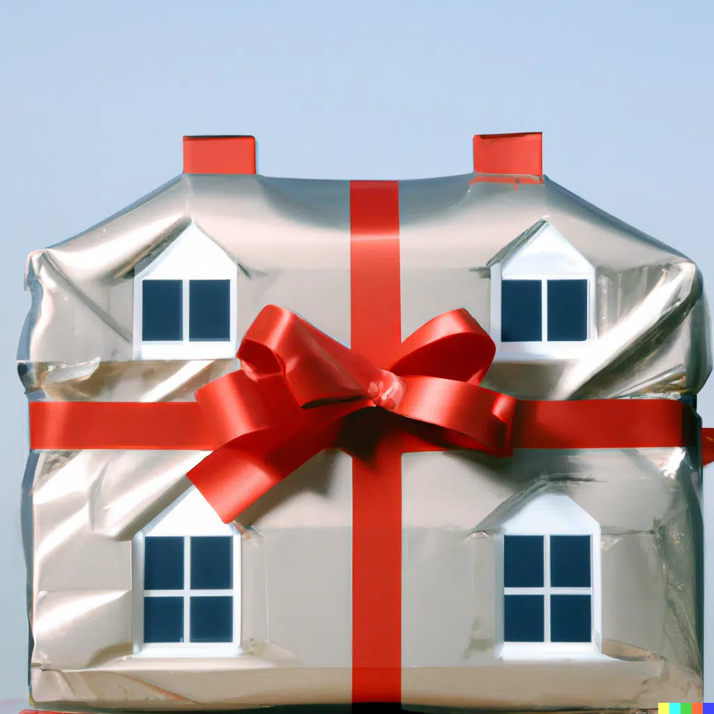 gift wrapped house