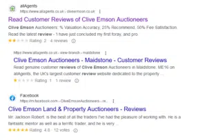 reviews screenshot of reviews